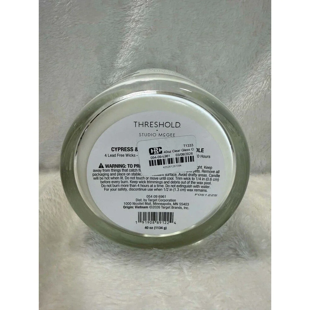 Threshold Studio McGee 40oz Cypress & Juniper Soy Blend Candle 70Hr New